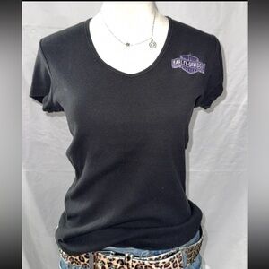 Harley-Davidson Women's Black Tee with Purple Logo